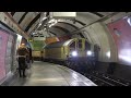 London underground battery locomotives l53 and l51 passing bank