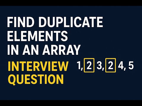 Find Duplicate Elements in Array/List | Most Important Coding Interview Question