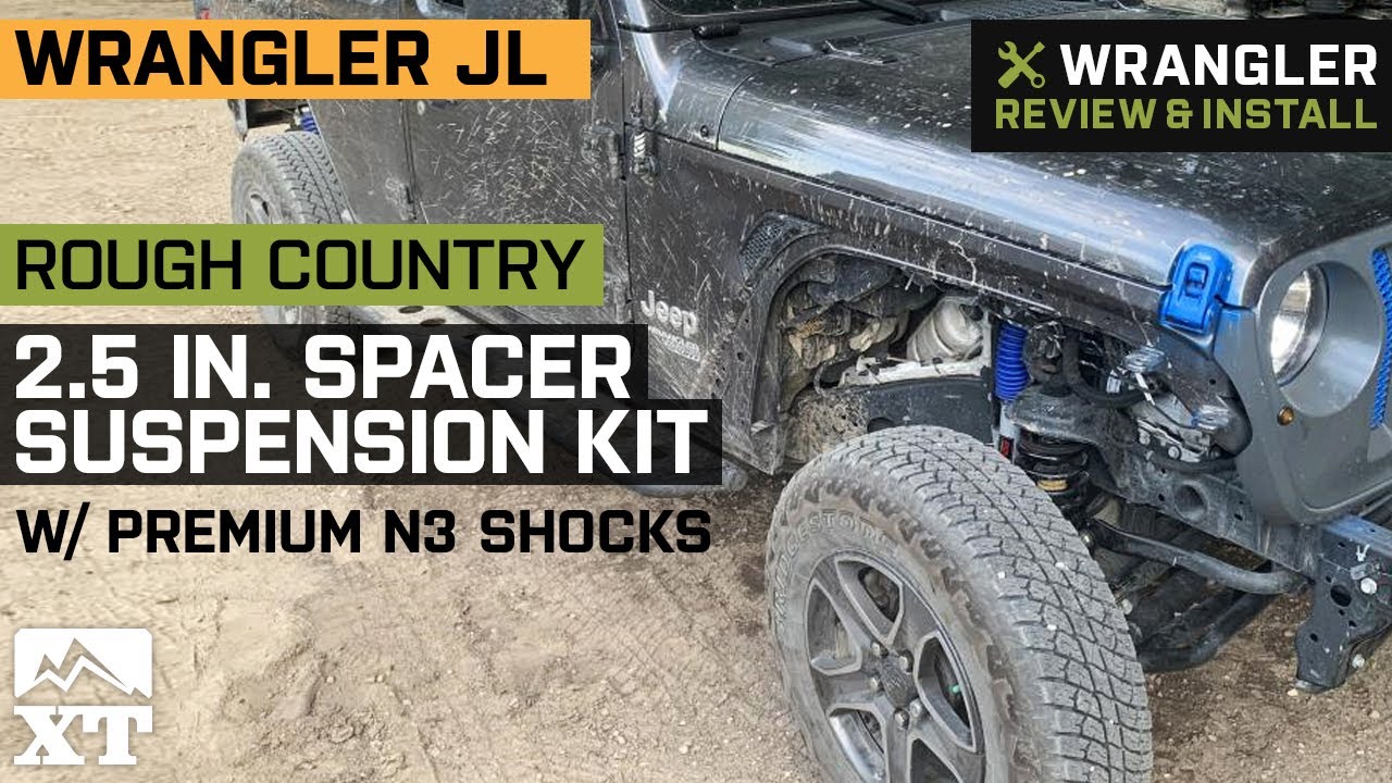 Jeep Wrangler JL Rough Country  in. Spacer Suspension Lift Kit w/ N3  Shocks Review & Install - YouTube