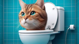 cat transform in to Skibidi Toilet.(➕)