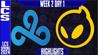 C9 vs DIG Highlights | LCS Spring 2024 Week 2 Day 1 | Cloud9 vs Dignitas
