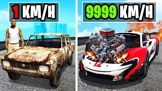 GTA 5 aber 1 CRASH = 10 KM/H SCHNELLERES AUTO!🚗🚀 screenshot 1