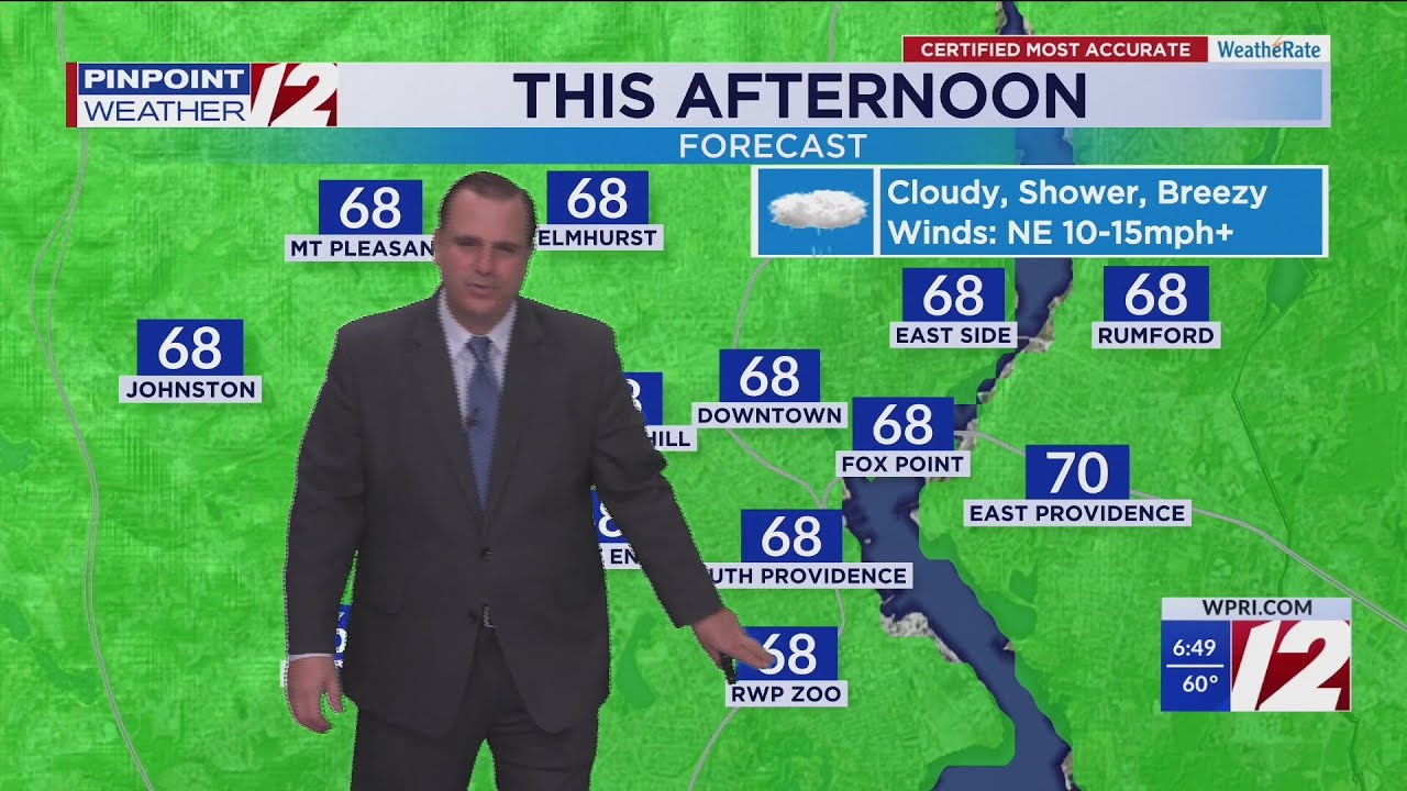 WPRI 12 Weather Forecast for 9/10/25: Showers and sprinkles today - YouTube