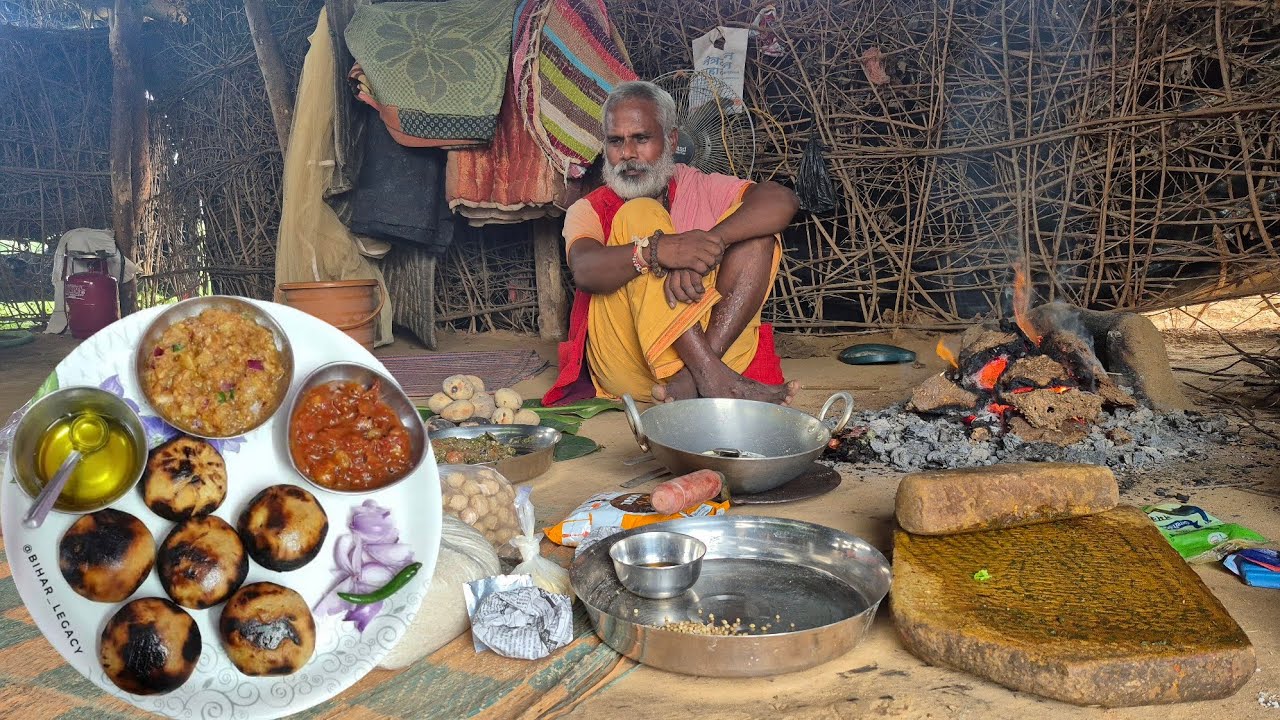 सिद्ध संत की मां मंदाकिनी जी के घाट पर बाटी और मटर भाटा के भरते की भोजन प्रसादी