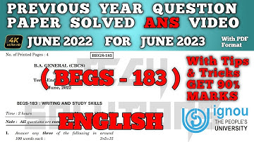 BEGS 183 Previous Year Question Paper Answer In English | Begs 183 Guess Paper June 2022