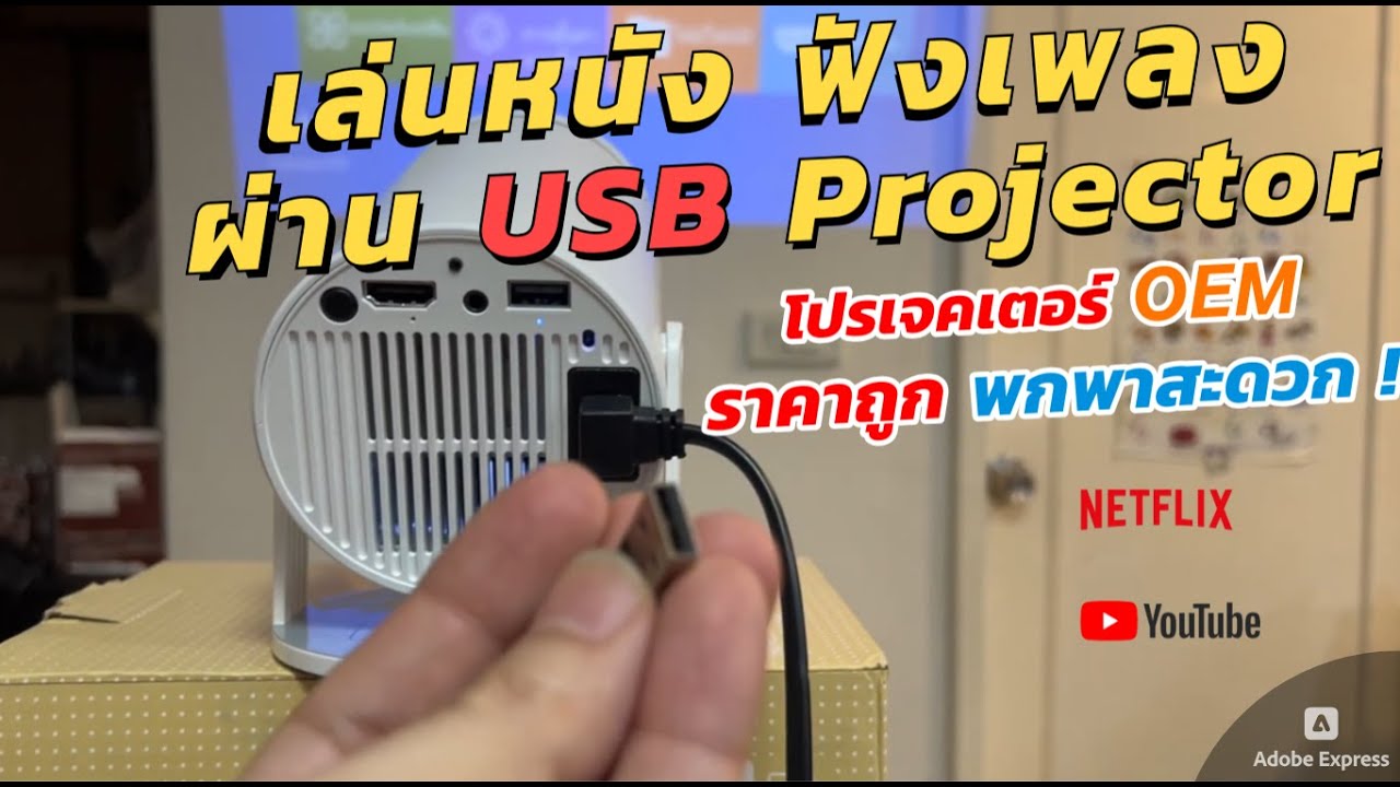วิธีดูหนัง ฟังเพลง จาก USB Drive ของ HY300 Smart Projector OEM แก้ปัญหาการใช้งาน USB Port ไม่ได้