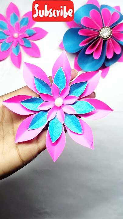 🌼How to make paper flower🌼 ✨ Paper Flower💐 #shortsfeed  #shorts #trendingshorts # #paperflower