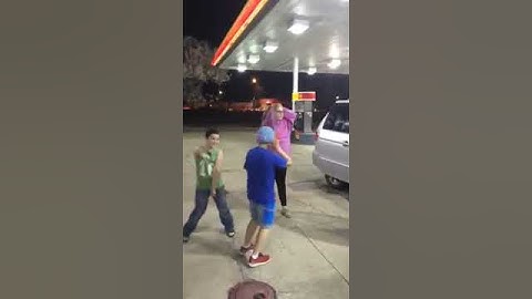 Gas station dance party