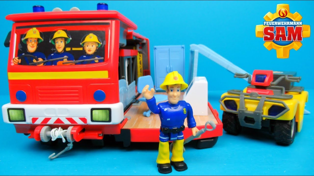 waterbestendig Ik heb een Engelse les lokaal Firefighter Sam car 🚒 and fire station 🔥 2 in 1 Jupiter - YouTube