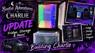 Charlie Update! 🚐 New Refrigerator & More | Kia Soul Camper Build 🖤💜