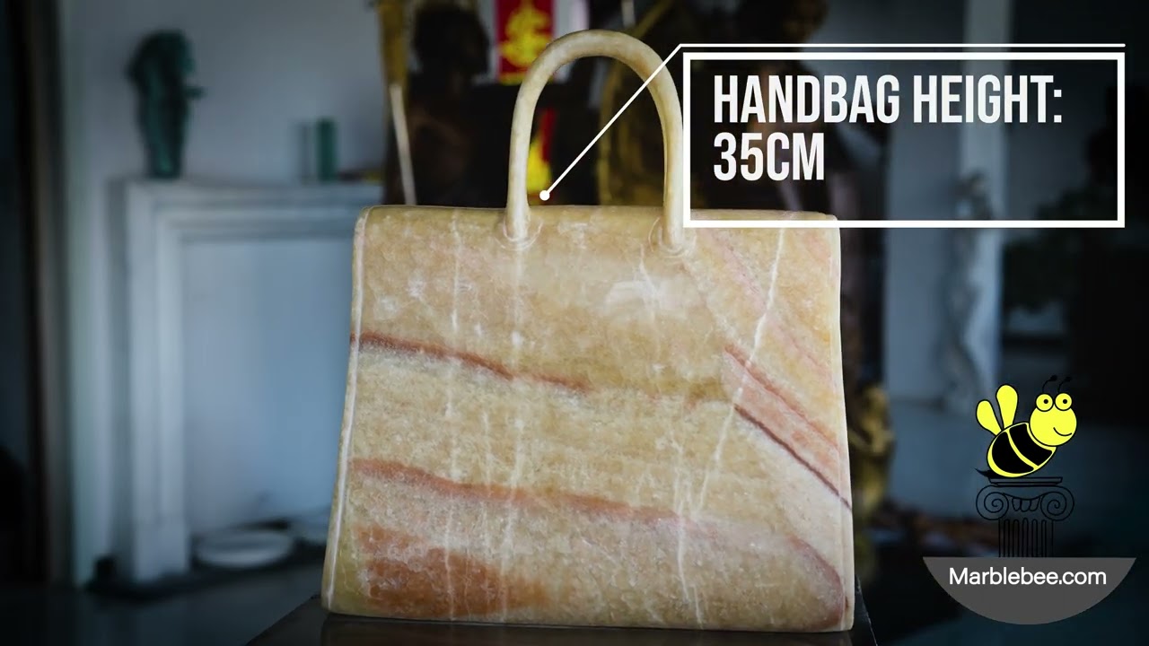 Marble bags in Yellow Onyx