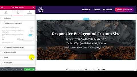 Responsive Background Custom Size Elementor Tutorial | Piotnet Addons For Elementor PAFE