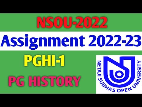 nsou pg history assignment 2022
