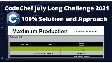 EITA | Maximum Production CodeChef July Long Challenge Solution and Approach |  Programmer Shri |C++