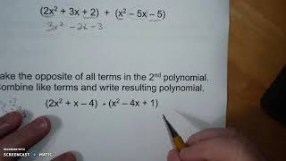 11-1 Adding and Subtracting Polynomials - Part 1