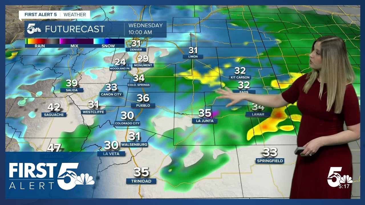 Wednesday brings the best snow chance for southern Colorado - YouTube