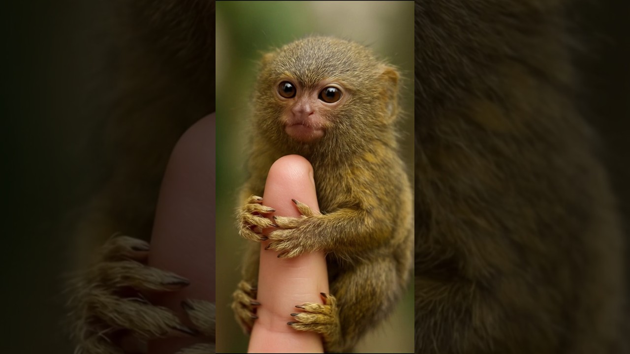 Tiny Baby Monkey Clinging to Finger! - Pygmy Marmoset 