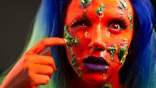 Infected neon zombie -- FX makeup tutorial