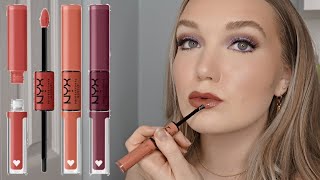 NEW NYX Shine Loud Lip Colours - Lip Swatches & Wear Test