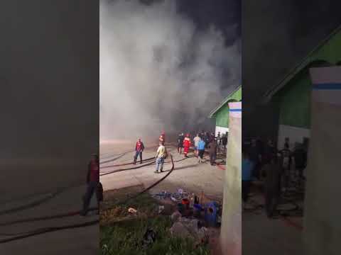 Incendiu puternic la magazia de lemne de la Mănăstirea Brădățel. 6 autospeciale se chinuie să stingă