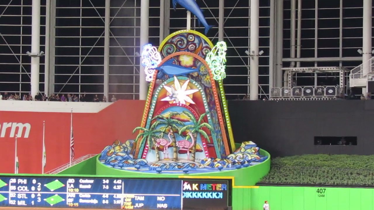 marlins home run sculpture in action YouTube