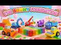 Sweet Mega Project 🚜🍬 Excavator, Dump Truck, Roller &amp; More Build Together | Funny Vehicles Animation