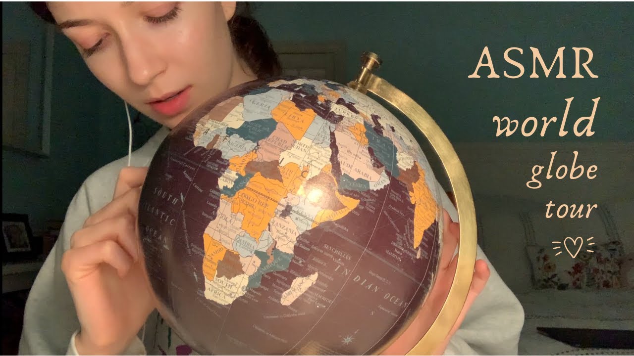 [ASMR Lofi] Tapping & tracing world globe, relaxing soft spoken ramble