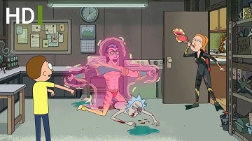 Mr. Nimbus vs Rick "Rick and Morty  Season 5 " (green portal )