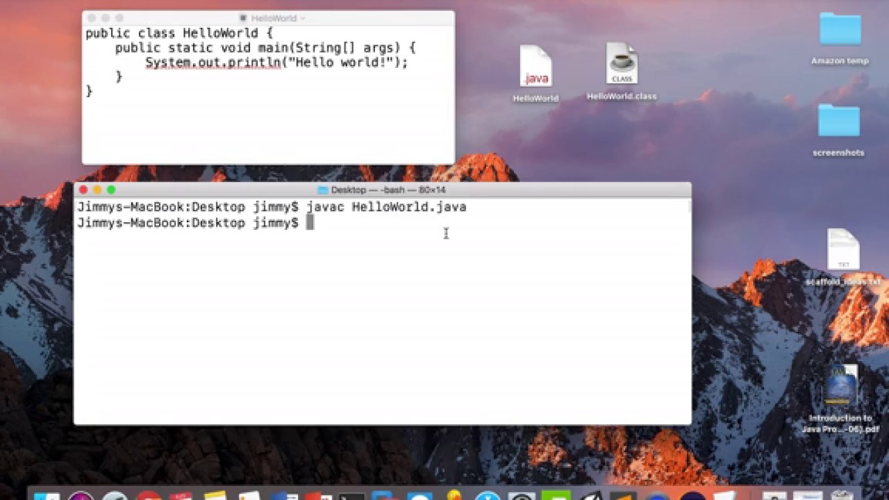 โปรแกรม java  2022  Compile and Run a Java Program Using Command Line Terminal on Mac