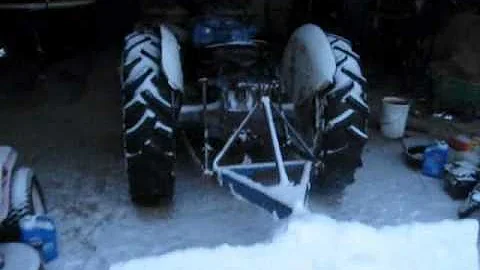 Ford 8n Tractor Cold Start and Plowing Snow