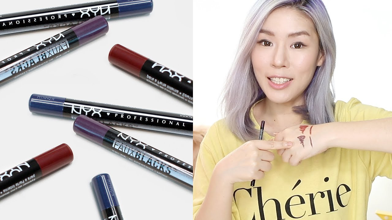NYX FAUX BLACKS EYELINER REVIEW + SWATCH + UNBOXING