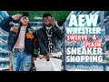 Aews swerve strickland  flash garments goes sneaker shopping at private selection