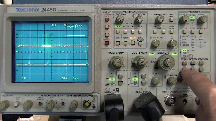 #287: How to use the Delayed B-Sweep Timebase on Tektronix 2465 2445 2455 2467 Oscilloscopes