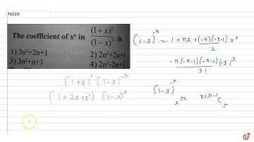 The coefficient of `x^n` in  `(1-x)^2/(1-x)^3`  is