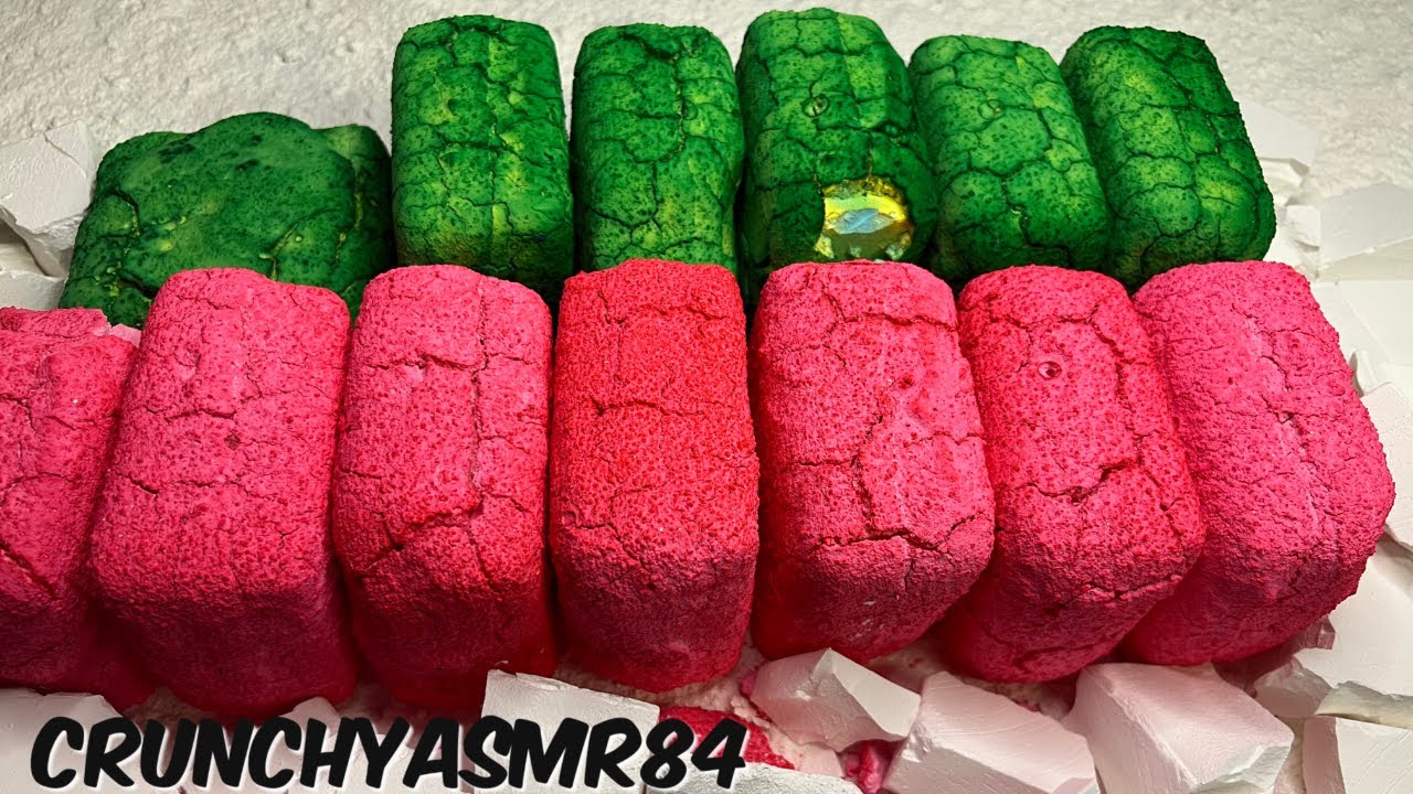 Pink & Green Pasted Blocks | Oddly Satisfying | ASMR | Sleep Aid