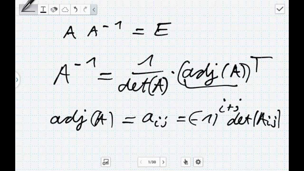 Die Inverse mit der Adjunkten Matrix bestimmen (lineare ...