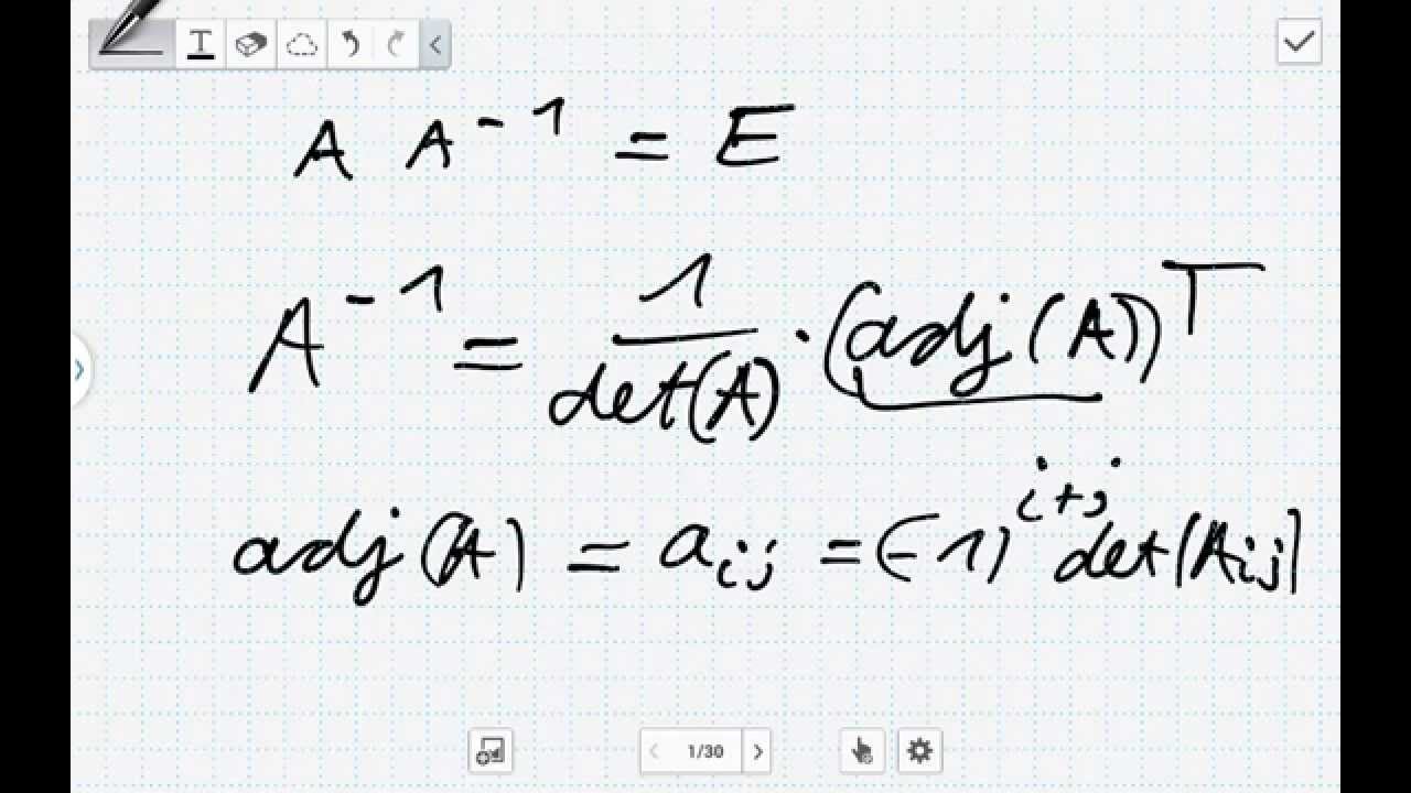 Die Inverse mit der Adjunkten Matrix bestimmen (lineare Algebra) - YouTube