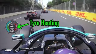 Hamilton demonstrates 3 methods of tyre heating screenshot 5