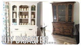 The Harrowing Tale of a Disastrous Hutch Makeover - Storytime/DIY Project Links! Peel and Stick Vinyl Planks - https://m.lowes.com/pd/Style-Selections-6-in-x-36-in-Drif...