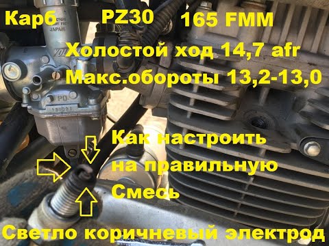 PZ30 настройка,выстрелы в глушитель,белый электрод свечи,как настроить PZ30,переливает карбюратор