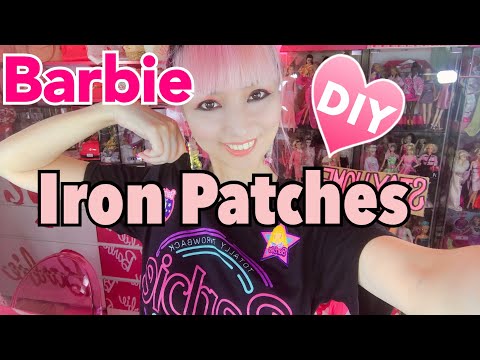 Barbie patch iron on retro vintage doll DIY pink