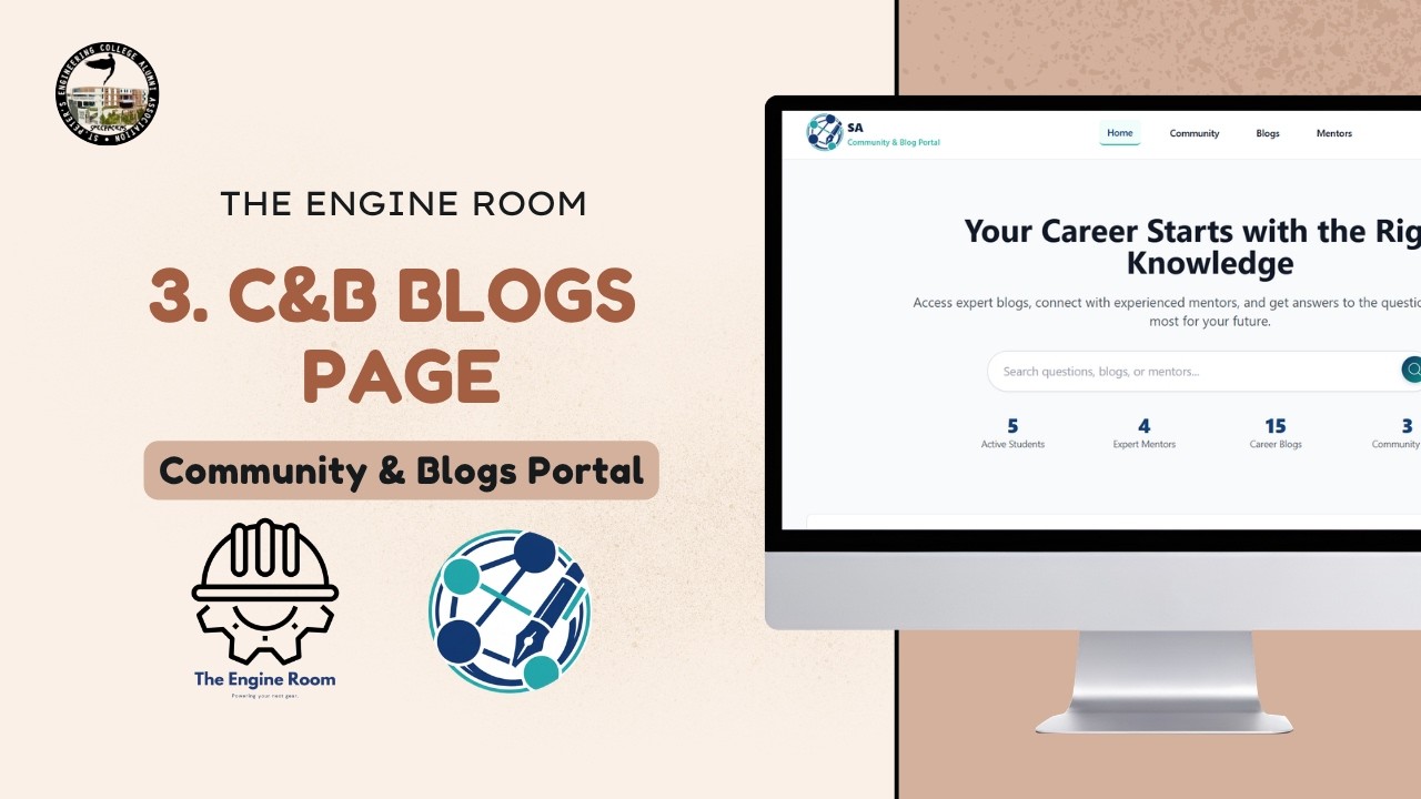3  C&B BLOGS PAGE || Community & Blogs Portal || The Engine Room