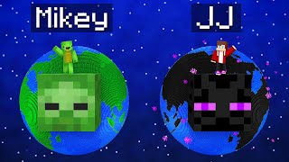 Mikey Zombie vs JJ Enderman PLANET Battle in Minecraft (Maizen)