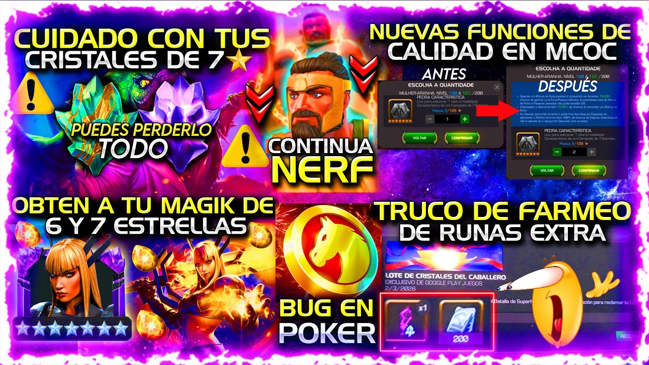 BUG MASIVO! RUNAS “EXTRA” MAGIK 6/7⭐️GRATIS!? CUIDADO CON TUS CRISTALES! NERF HÉRCULES & MÁS | MCOC
