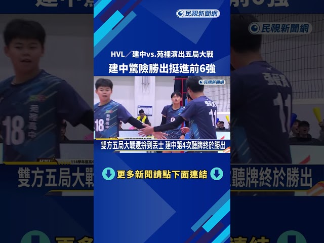 升學名校vs.排球搖籃 建中5局險勝苑裡HVL奪3連勝－民視新聞