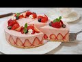 いちごのレアチーズケーキ How To Make Strawberry No-Bake cheesecake