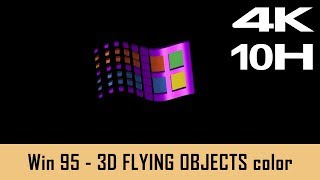 Windows 95 Screensaver - 3D Flying Objects color - 10 Hours NO LOOP (4K)