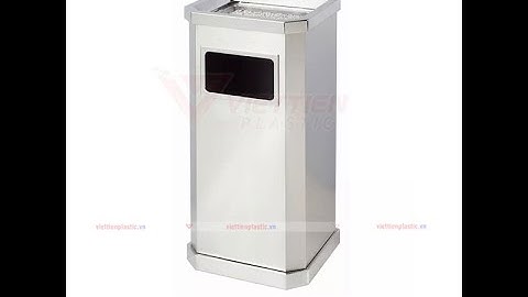 Thùng rác inox vuông gạt tàn