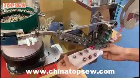 Automatic tape cutting pearl & sequin attaching machine