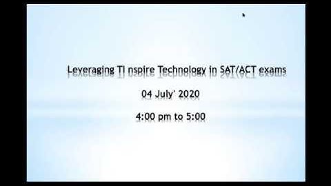 Webinar 6 - Leveraging TI Nspire Technology in SAT/ACT Exams - Numerical Analytics